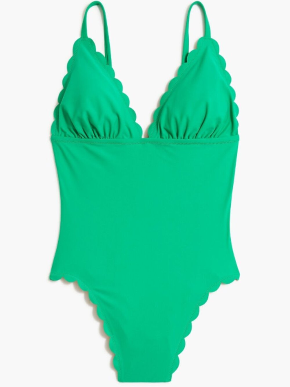 J. Crew Scalloped One Piece Swimsuit Vintage Kelly Green Medium